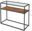 KONSOLA STOLIK LOFT INDUSTRIALNY RUSTYKALNY SZKŁO