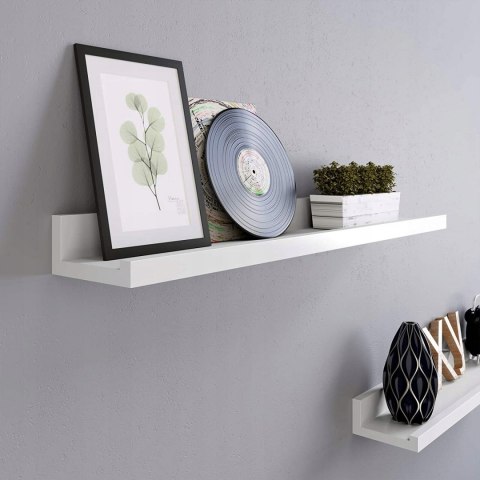 PÓŁKI WISZĄCE ZESTAW 2 SZT BIAŁE 60 CM PÓŁKI WISZĄCE ZESTAW 2 SZT BIAŁE 60 CM