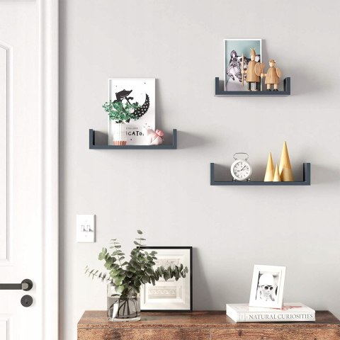 ZESTAW 3 PÓŁEK WISZĄCYCH SZARE POŁYSK LOFT ZESTAW 3 PÓŁEK WISZĄCYCH SZARE POŁYSK LOFT
