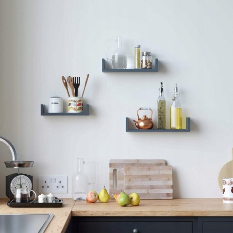 ZESTAW 3 PÓŁEK WISZĄCYCH SZARE POŁYSK LOFT ZESTAW 3 PÓŁEK WISZĄCYCH SZARE POŁYSK LOFT