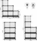 REGAŁ MODUŁOWY CZARNY METALOWY SORTER GARDEROBA