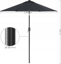 PARASOL OGRODOWY BALKON SZARY ANTRACYT SKŁADANY 2M