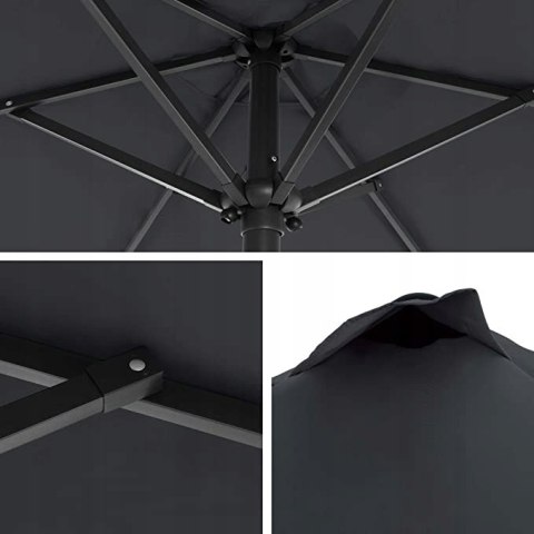 PARASOL OGRODOWY BALKON SZARY ANTRACYT SKŁADANY 2M PARASOL OGRODOWY BALKON SZARY ANTRACYT SKŁADANY 2M