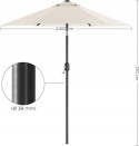 PARASOL OGRODOWY BEŻOWY 200 X 230 CM KLASYCZNY