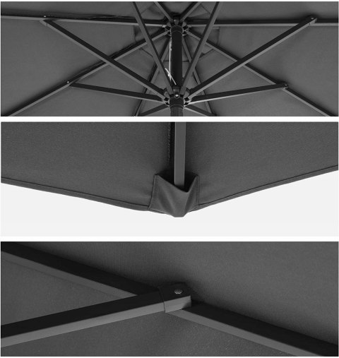 PARASOL OGRODOWY SZARY ANTRACYT 3 M KLASYCZNY PARASOL OGRODOWY SZARY ANTRACYT 3 M KLASYCZNY