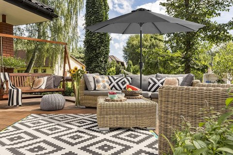 PARASOL OGRODOWY SZARY ANTRACYT 3 M KLASYCZNY PARASOL OGRODOWY SZARY ANTRACYT 3 M KLASYCZNY
