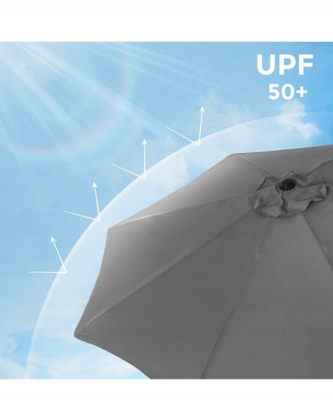 PARASOL OGRODOWY SZARY ANTRACYT 3 M KLASYCZNY PARASOL OGRODOWY SZARY ANTRACYT 3 M KLASYCZNY