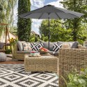 PARASOL OGRODOWY SZARY ANTRACYT 3 M KLASYCZNY