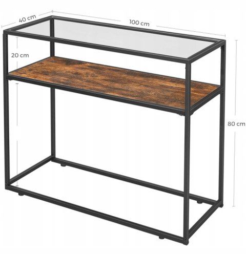KONSOLA STOLIK LOFT INDUSTRIALNY RUSTYKALNY SZKŁO KONSOLA STOLIK LOFT INDUSTRIALNY RUSTYKALNY SZKŁO
