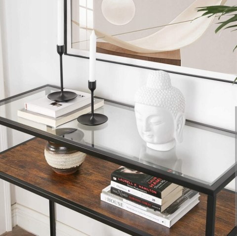 KONSOLA STOLIK LOFT INDUSTRIALNY RUSTYKALNY SZKŁO KONSOLA STOLIK LOFT INDUSTRIALNY RUSTYKALNY SZKŁO