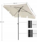 PARASOL OGRODOWY PLAŻOWY BEŻ UPF50+ 180 x 240 cm