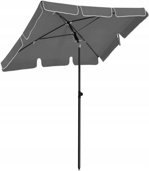 PARASOL OGRODOWY PROSTOKĄTNY SZARY DUŻY 200X125