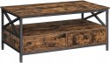STOLIK VINTAGE RUSTYKALNY BRĄZ Z SZUFLADAMI LOFT 100 x 55 x 45cm