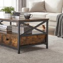 STOLIK VINTAGE RUSTYKALNY BRĄZ Z SZUFLADAMI LOFT 100 x 55 x 45cm