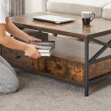 STOLIK VINTAGE RUSTYKALNY BRĄZ Z SZUFLADAMI LOFT 100 x 55 x 45cm