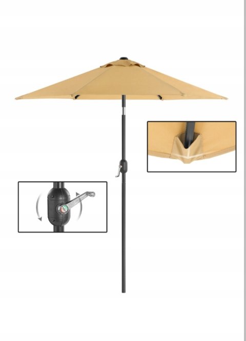 PARASOL OGRODOWY KLASYCZNY 200 X 230 CM BEŻ PARASOL OGRODOWY KLASYCZNY 200 X 230 CM BEŻ