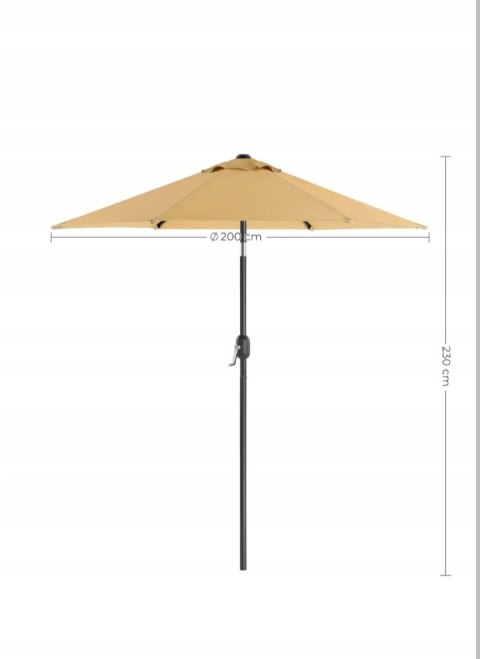 PARASOL OGRODOWY KLASYCZNY 200 X 230 CM BEŻ PARASOL OGRODOWY KLASYCZNY 200 X 230 CM BEŻ