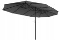 PARASOL OGRODOWY TARASOWY Z WYSIĘGNIKIEM CIEMNY SZARY 460 x 245 cm ANTRACYT