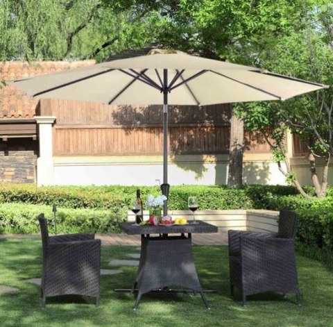 PARASOL OGRODOWY BEŻOWY KLASYCZNY 300 x 240 cm PARASOL OGRODOWY BEŻOWY KLASYCZNY 300 x 240 cm