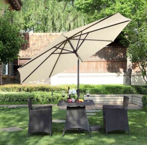 PARASOL OGRODOWY BEŻOWY KLASYCZNY 300 x 240 cm PARASOL OGRODOWY BEŻOWY KLASYCZNY 300 x 240 cm