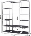 SZAFA MATERIAŁOWA MODUŁ DRĄŻKI CZARNA 150x175x45