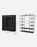 SZAFA MATERIAŁOWA MODUŁ DRĄŻKI CZARNA 150x175x45