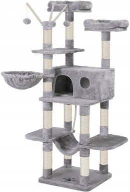 DRAPAK WIEŻA LEGOWISKO DLA KOTA FEANDREA SZARY XL 50 cm x 50 cm x 164 cm