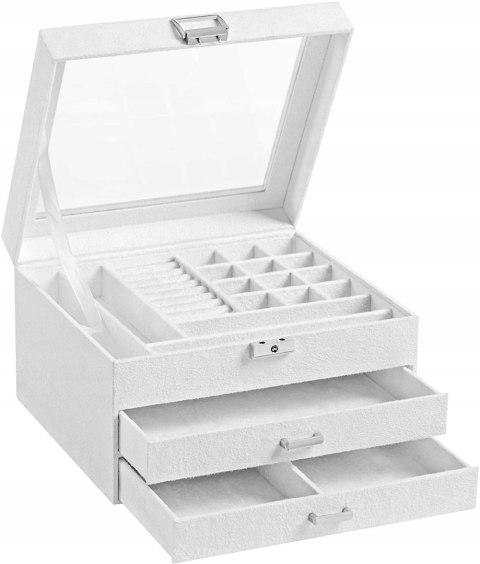 SZKATUŁKA BIAŁA KUFEREK ORGANIZER SORTER NA BIŻUTERIĘ SZKATUŁKA BIAŁA KUFEREK ORGANIZER SORTER NA BIŻUTERIĘ