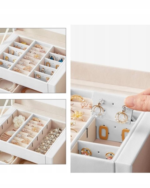 SZKATUŁKA BIAŁA KUFEREK ORGANIZER SORTER NA BIŻUTERIĘ SZKATUŁKA BIAŁA KUFEREK ORGANIZER SORTER NA BIŻUTERIĘ