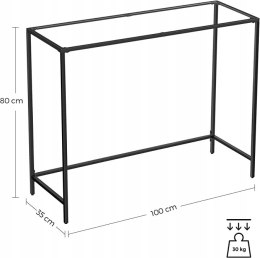 STOLIK KONSOLOWY BOCZNY 100 x 35 x 80cm LOFT CZARNY