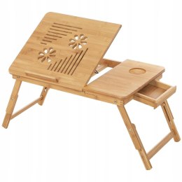 STOLIK POD LAPTOPA 55 CM BAMBUSOWY JASNY BRĄZ
