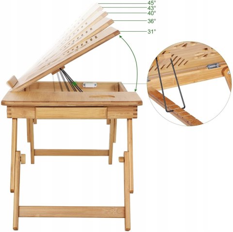 STOLIK POD LAPTOPA 55 CM BAMBUSOWY JASNY BRĄZ STOLIK POD LAPTOPA 55 CM BAMBUSOWY JASNY BRĄZ