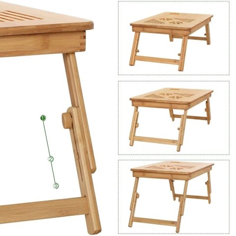 STOLIK POD LAPTOPA 55 CM BAMBUSOWY JASNY BRĄZ STOLIK POD LAPTOPA 55 CM BAMBUSOWY JASNY BRĄZ