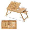 STOLIK POD LAPTOPA 55 CM BAMBUSOWY JASNY BRĄZ