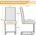 ZESTAW 2 KRZESEŁ KUCHENNYCH, JADALNIANYCH, SZTUCZNA SKÓRA, SZARE, 613639DG