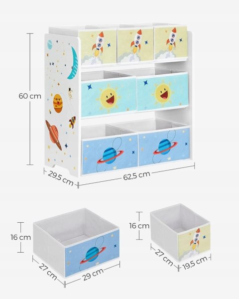 ORGANIZER PÓŁKA NA ZABAWKI 62,5 x 29,5 x 60 cm WIELOKOLOROWA ORGANIZER PÓŁKA NA ZABAWKI 62,5 x 29,5 x 60 cm WIELOKOLOROWA