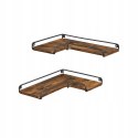 PÓŁKI NAROŻNE ZESTAW 2 SZTUKI VINTAGE 40 x 14 cm RUSTYKALNY BRĄZ