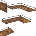 PÓŁKI NAROŻNE ZESTAW 2 SZTUKI VINTAGE 40 x 14 cm RUSTYKALNY BRĄZ