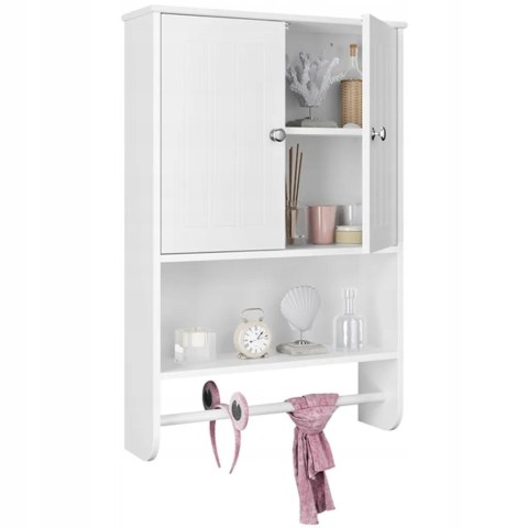 SZAFKA ŁAZIENKOWA Z DRZWIAMI I PÓŁKĄ BIAŁA YAHEETECH 592152W