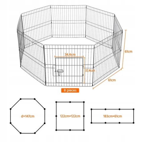 WYBIEG KLATKA KOJEC DLA MAŁYCH ZWIERZĄT 122 x122cm YAHEETECH 591650BL WYBIEG KLATKA KOJEC DLA MAŁYCH ZWIERZĄT 122 x122cm YAHEETECH 591650BL