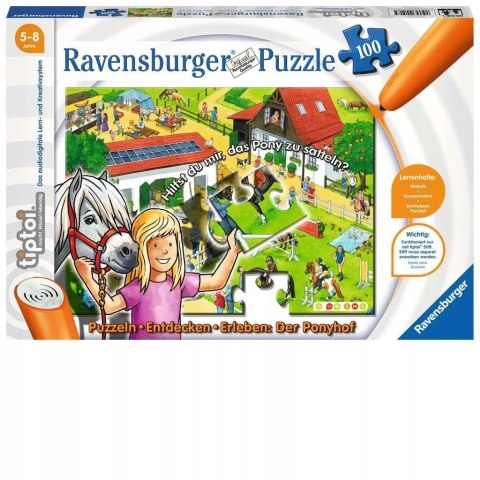 PUZZLE DLA DZIECI RAVENSBURGER TIPTOI FARMA KUCYKÓW 100el. 5-8 lat