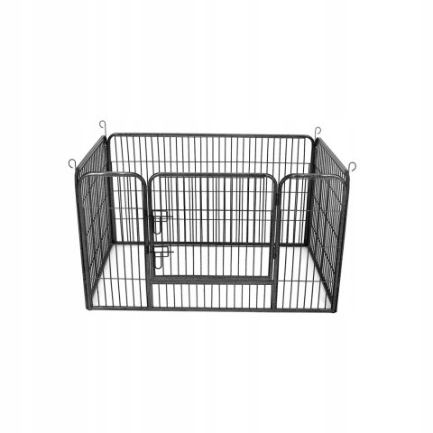 WYBIEG KLATKA DLA ZWIERZĄT SZCZENIĄT METALOWA CZARNA 80 x 122 x 70 cm WYBIEG KLATKA DLA ZWIERZĄT SZCZENIĄT METALOWA CZARNA 80 x 122 x 70 cm