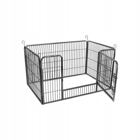 WYBIEG KLATKA DLA ZWIERZĄT SZCZENIĄT METALOWA CZARNA 80 x 122 x 70 cm WYBIEG KLATKA DLA ZWIERZĄT SZCZENIĄT METALOWA CZARNA 80 x 122 x 70 cm