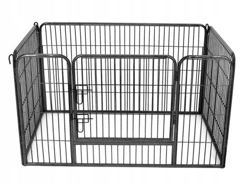 WYBIEG KLATKA DLA ZWIERZĄT SZCZENIĄT METALOWA CZARNA 80 x 122 x 70 cm WYBIEG KLATKA DLA ZWIERZĄT SZCZENIĄT METALOWA CZARNA 80 x 122 x 70 cm