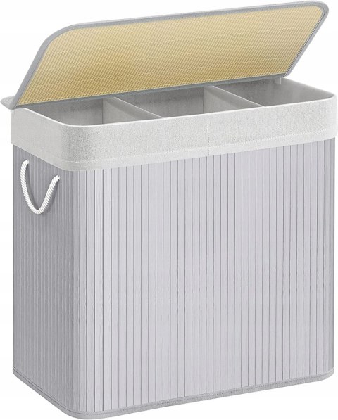 KOSZ WOLNOSTOJĄCY NA PRANIE SEGREGACJA SORTER ZABAWKI 150L SZARY BAMBUSOWY KOSZ WOLNOSTOJĄCY NA PRANIE SEGREGACJA SORTER ZABAWKI 150L SZARY BAMBUSOWY