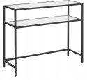 STOLIK SZKLANY KONSOLOWY BOCZNY METAL CZARNY 100 x 35 x 80cm
