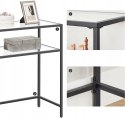 STOLIK SZKLANY KONSOLOWY BOCZNY METAL CZARNY 100 x 35 x 80cm