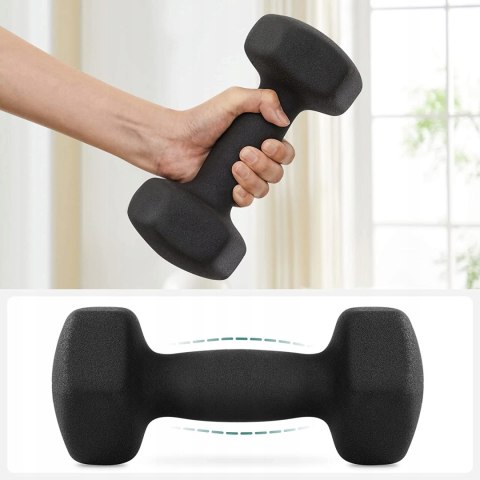 HANTLE ŻELIWNE POWLEKANE neoprenowe ZESTAW 2 x 4 kg czarne HANTLE ŻELIWNE POWLEKANE neoprenowe ZESTAW 2 x 4 kg czarne