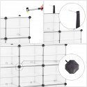 SZAFKA NA BUTY MODUŁOWY ORGANIZER 123 x 93 x 31 cm BIAŁY PRZEZROCZYSTY