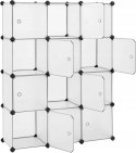 SZAFKA NA BUTY ORGANIZER MODUŁOWY 93 x 123 x 31 cm BIAŁY 12 PÓŁEK